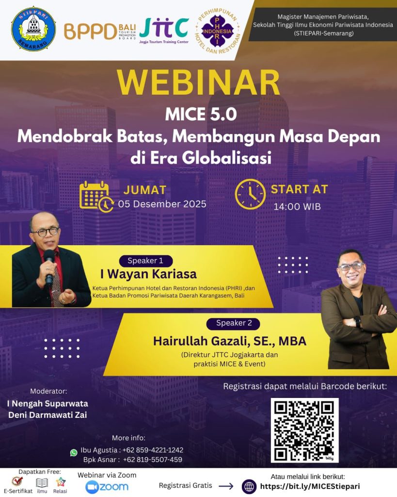 Webinar Nasional STIEPARI Semarang: “MICE 5.0 – Mendobrak Batas, Membangun Masa Depan di Era Globalisasi”